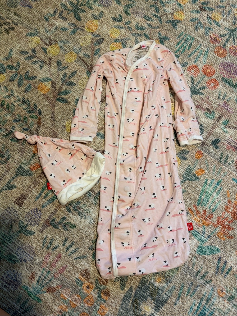 Magnetic Me Sheep Baby Gown & Hat Set - Printed Pajamas